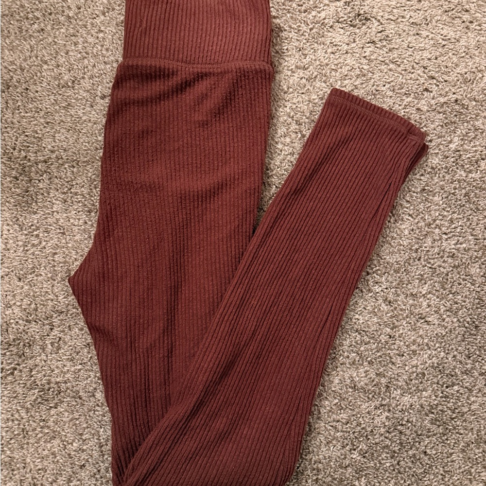 Abercrombie & Fitch Ribbed Brown Leggings